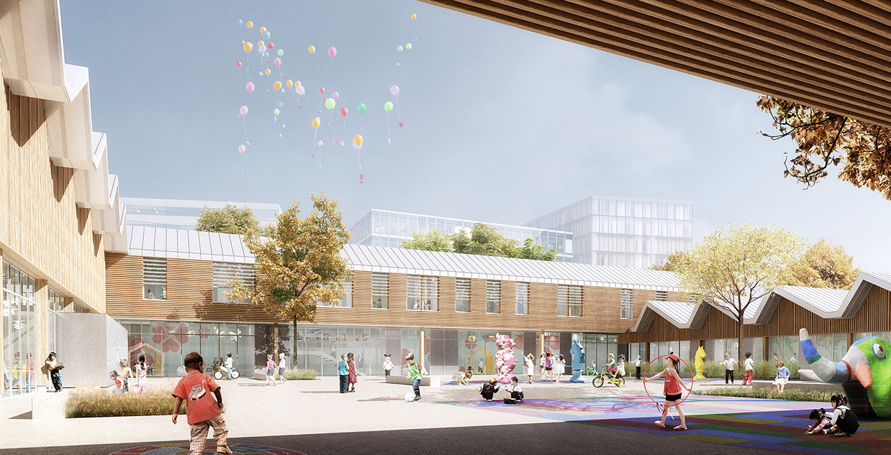 archi5-SaintDenis-GroupeScolaire-VueCour