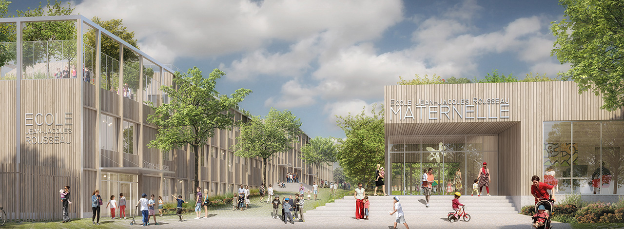 EpinaySurSeine-GroupeScolaire-VueParvis